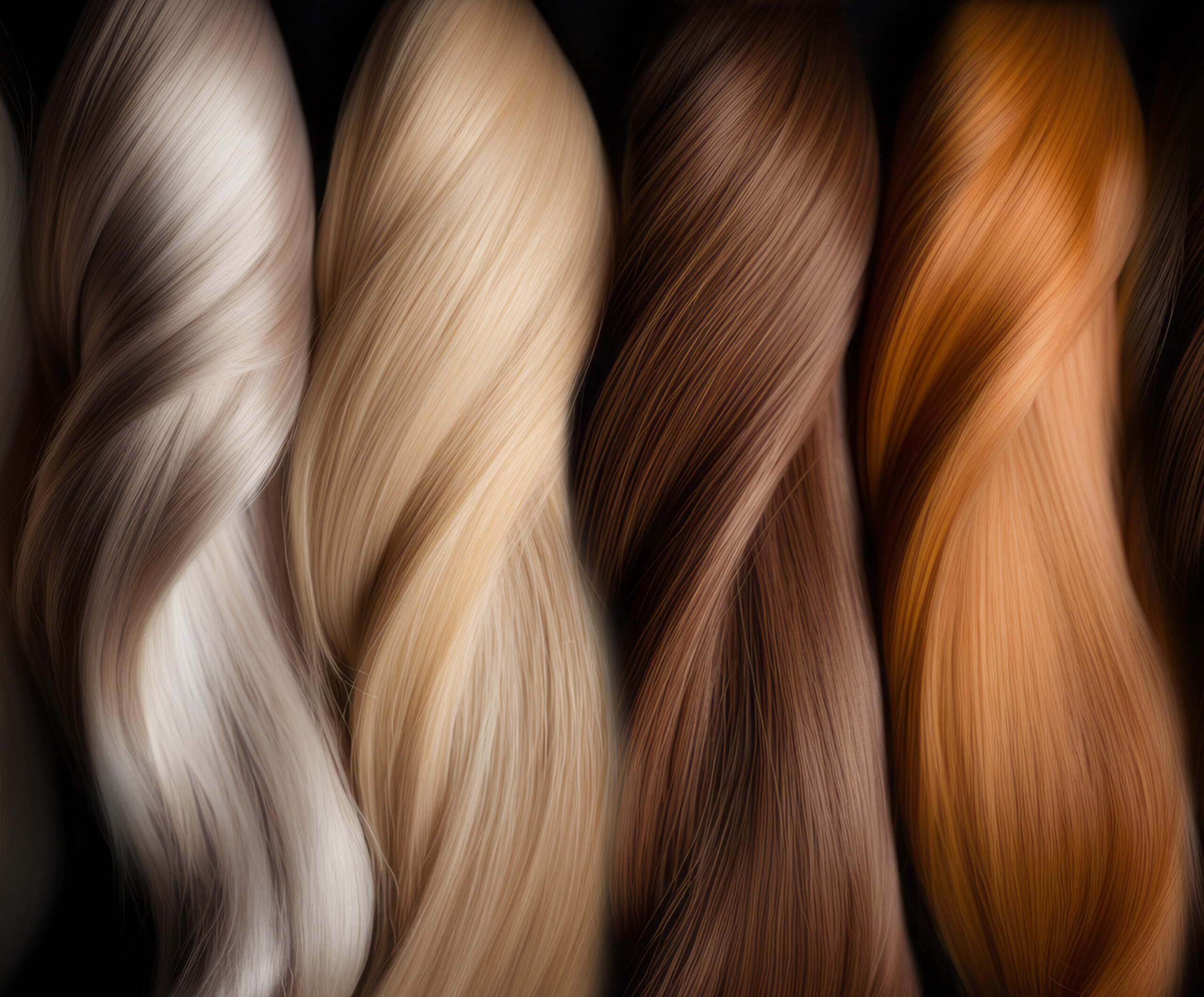 Ein Palette an Haarextensions von Hairdreams in verschiedenen Farben